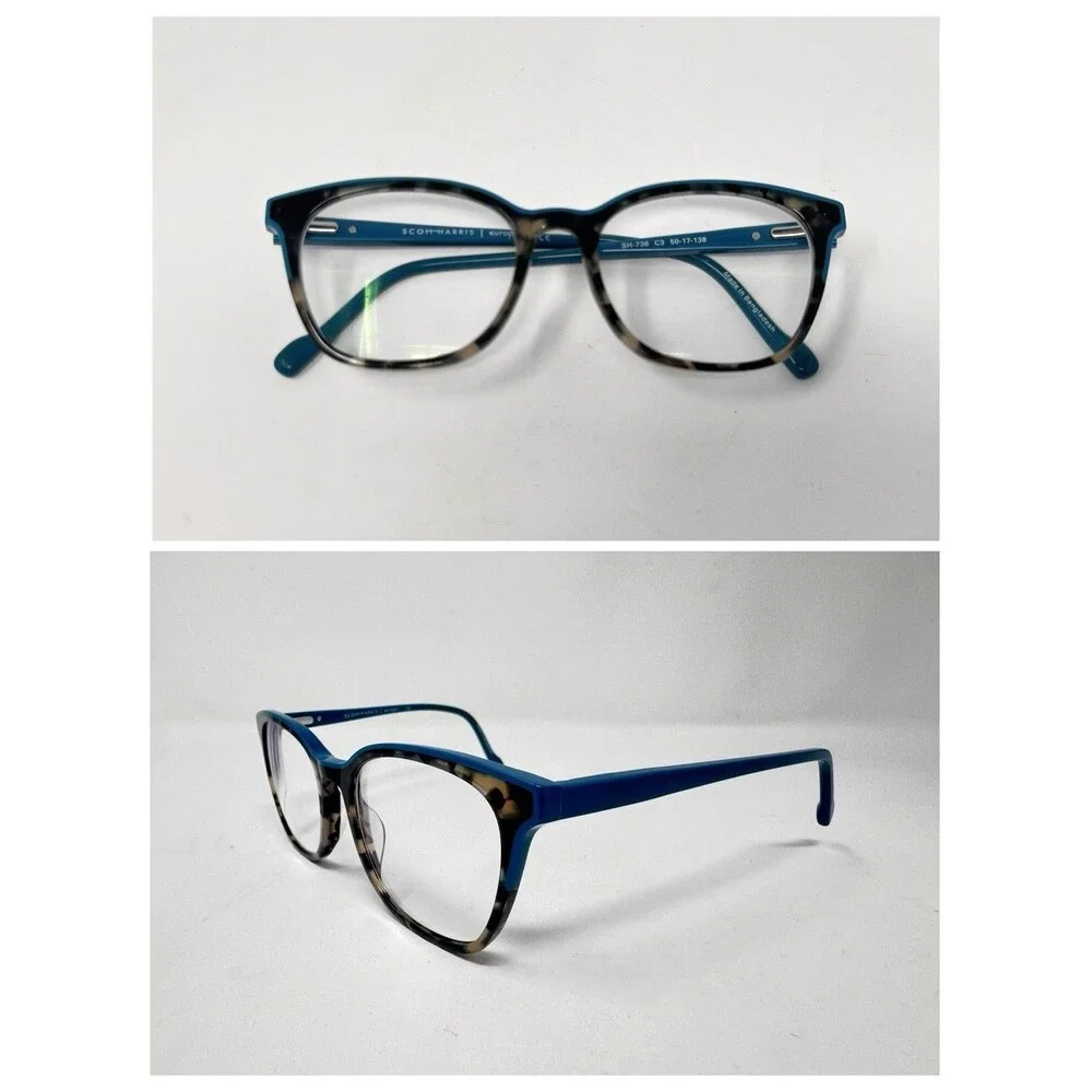 Scott Harris SH-736 Eyeglass Frames Only 50-17-138 Teal C3 Authentic